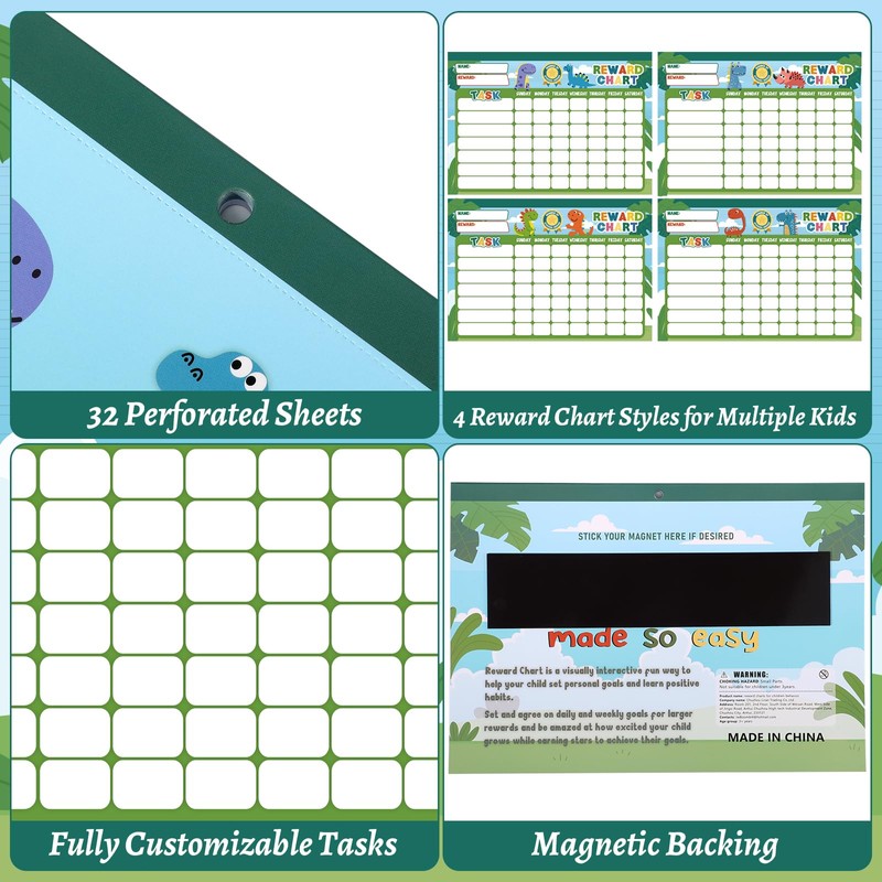 Thboxes Behavior Reward Chart for Kids at Home, 11.8"x8.3" Chore