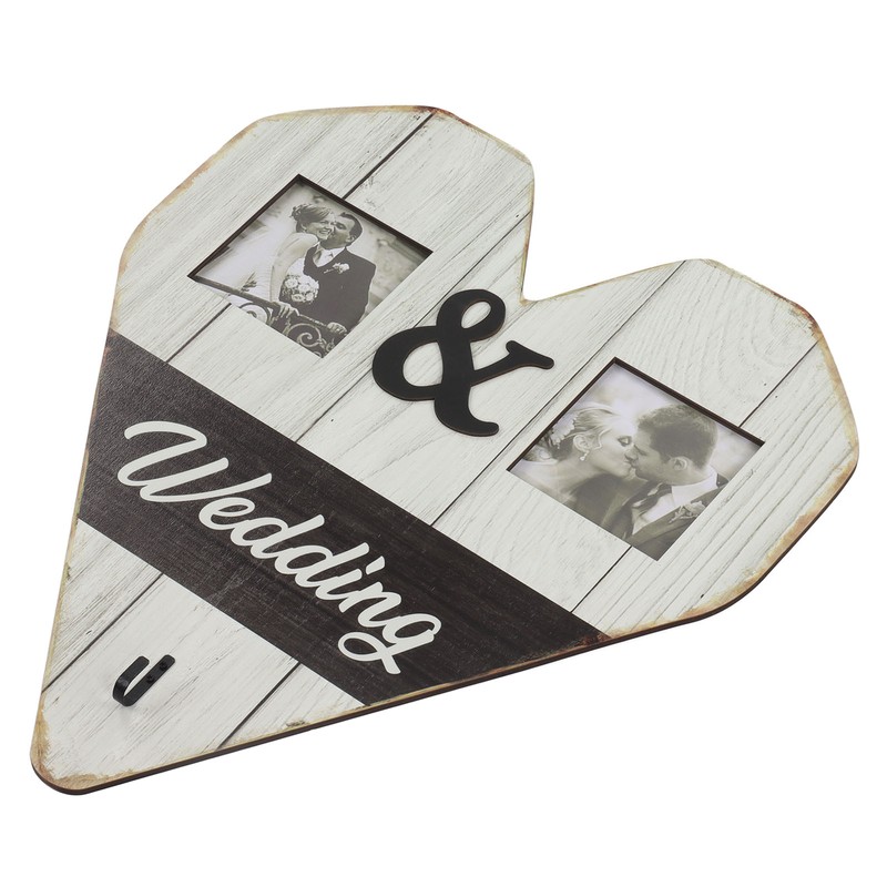 Wood Wedding Picture Frame Key Hook Wall Hanging Decoration Love