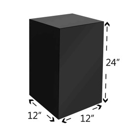 Marketing Holders 5 Sided Cube Pedestal 12”W x 24”H x 12”D Throne Platform Art Collectible Display Black Stand Riser Models Memorabilia Glasses Trophies Business TradeShows Expos