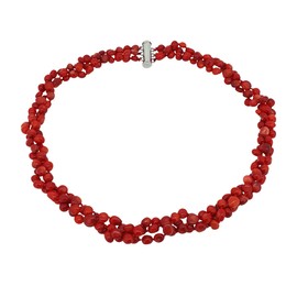Treasure Bay Stylish Red Coral Necklace for Women and Girls