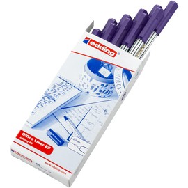 edding 89 - fineliner - violet - 10 pens - extra fine round tip 0.3 mm - thin fibre pen for fine, precise writing, underlining, drawing - in the office or at home and at school