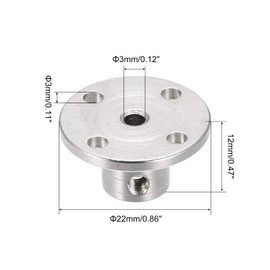 sourcing map Flange Coupling Connectors Shaft Axis Fittings 3 mm for DIY RC Model Engines with 8 Pieces Mounting Screws 2 Pieces M1.5 Hex Key Pack of 4