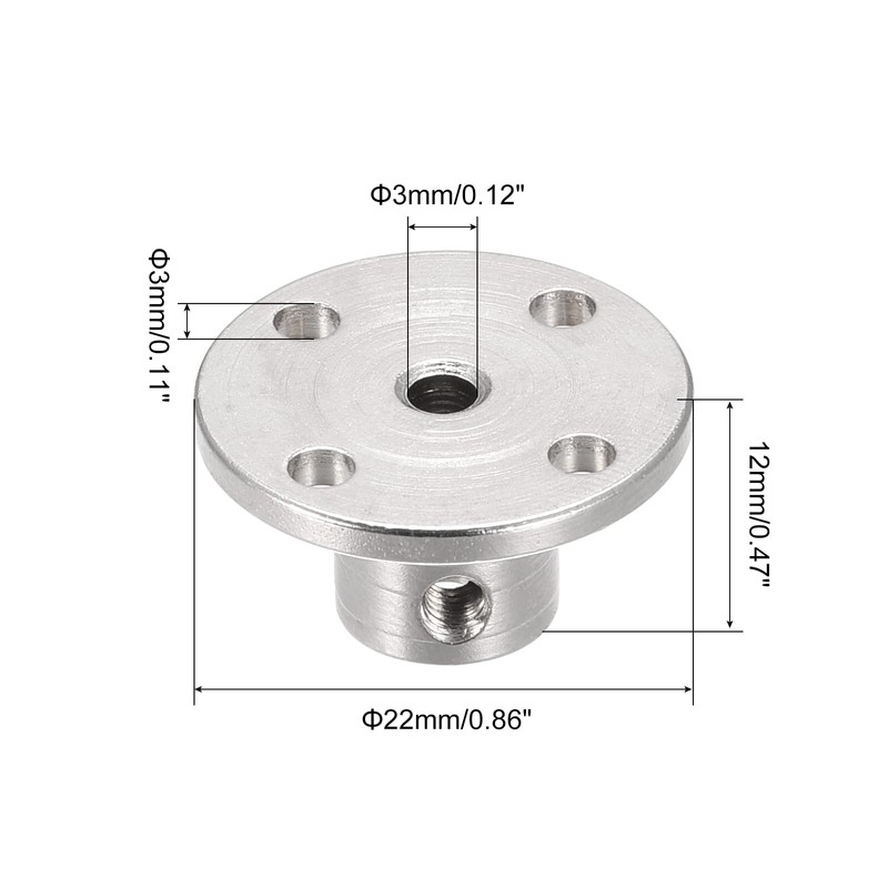 sourcing map Flange Coupling Connectors Shaft Axis Fittings 3 mm