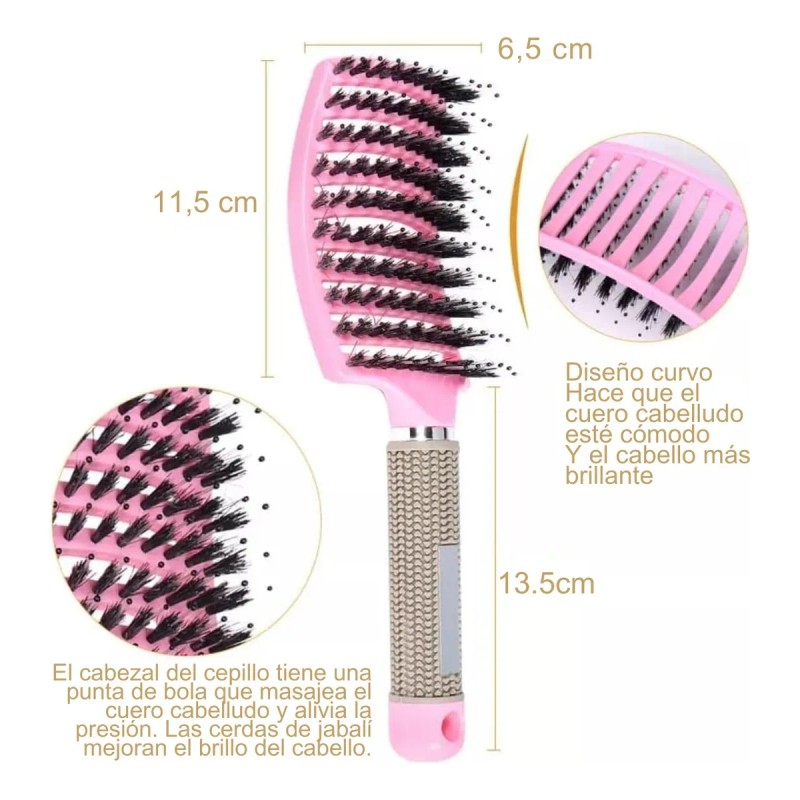 Cepillo Doble Peine Para Desenredar Cabello Masaje Capilar F