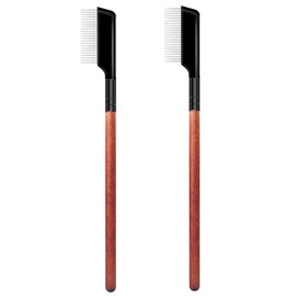 Eyelash Comb Dust2oasis Eyelash Separator Curler 2 Pcs, Eyelash Brush with Metal Teeth Mascara Separated Lash Comb, Eyebrow Brush Comb -Black