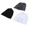 Women Turban Flower Cap Balck White and Gray Pure Color