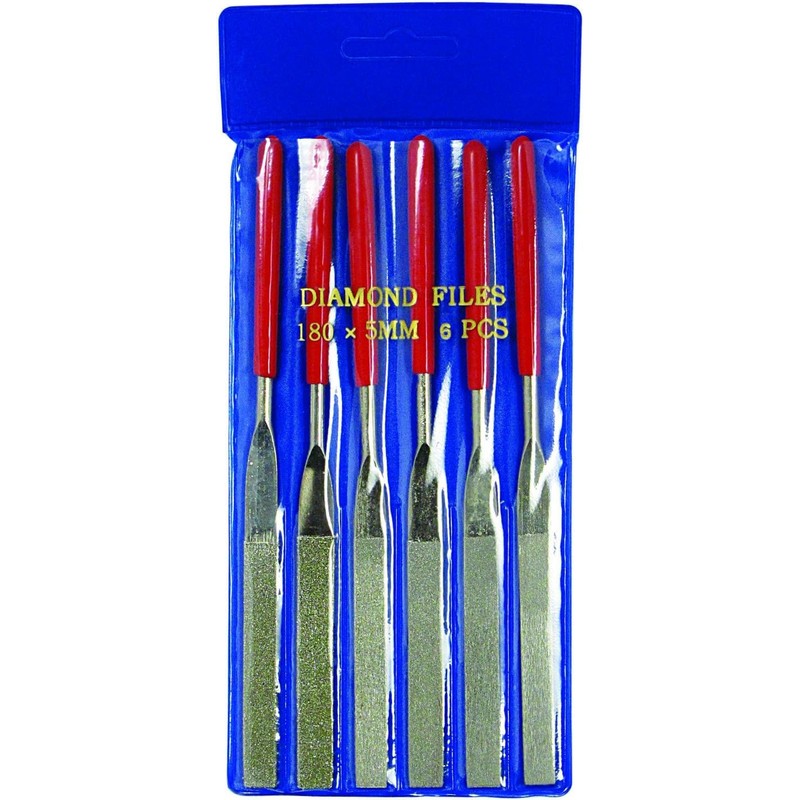 SE 74330DF 6-Piece Flat Diamond Grit File Set - Multi-Grit