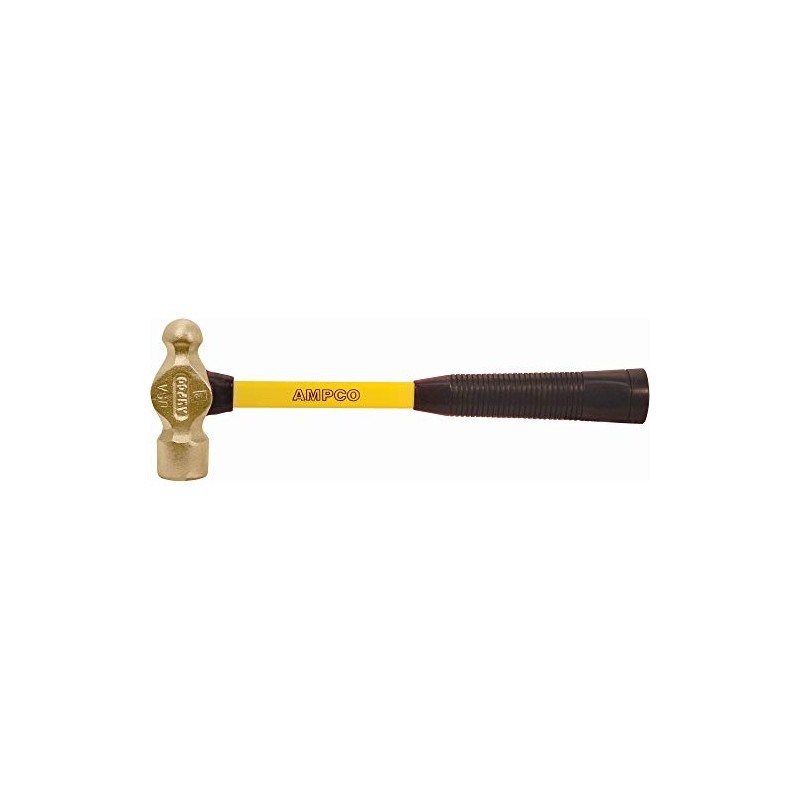 Ampco Safety Tools H-1FG Ball Peen Hammer, Non-Sparking, Non-Magnetic, Corrosion