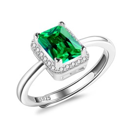 ALEXCRAFT Women's 925 Silver Rings with Cubic Zirconia Jewellery for Women Girlfriend Mum Girls, Silver, Cubic Zirconia