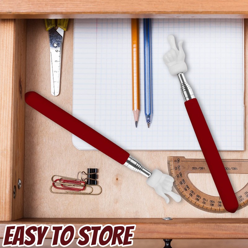 2 Pcs Telescopic Teacher Pointer Finger, Mini Retractable Hand Pointer