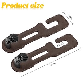 KHGUZ 2PCS Car Seat Headrest Hooks, Multifunctional Metal Leather Vehicle Storage Hangers for Purses and Handbags, Foldable Auto Interior Seat Back Organizer Hook, Universal Fit (Brown)
