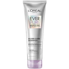 Lâ€™Oréal Paris Champú iluminador y nutritivo EverPure de L'Oréal Paris para cabello gris, fórmula vegana sin sulfatos con péptidos, 8,5 onzas líquidas