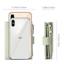 GAEKEAO Women's Purse Women's Small Purse Women's Small Purse with RFID Blocking, Women's Purse with Zip Pocket, Type Green, rfid wallet