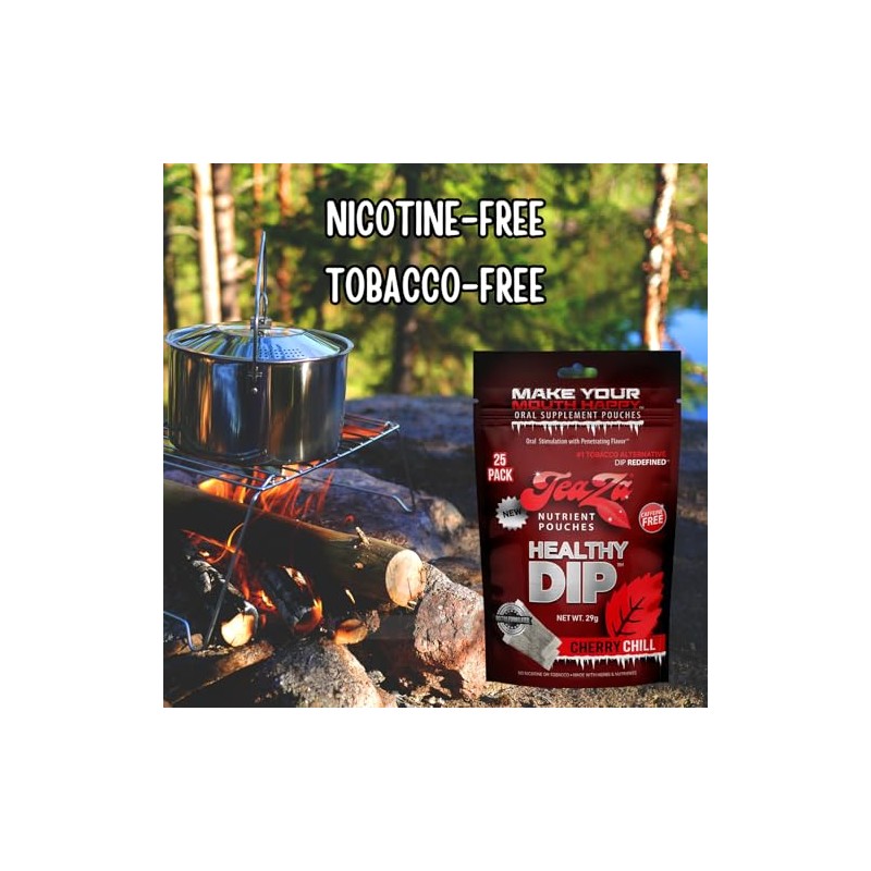 Teaza Energy Pouches, Tobacco Free Nicotine Free Dip Alternative Snuff