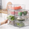 SIMPEXPE Stackable Storage Drawer, Pull Out Plastic Food Fridge Organizer