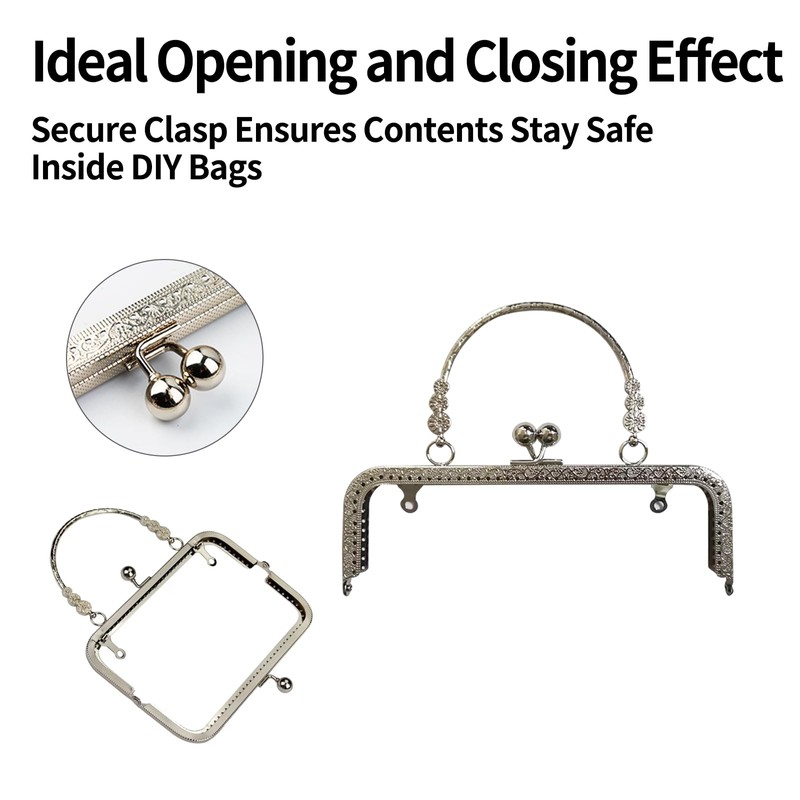 OKKRMGZ Purse Frame with Handles Metal Kiss Lock Clasp for