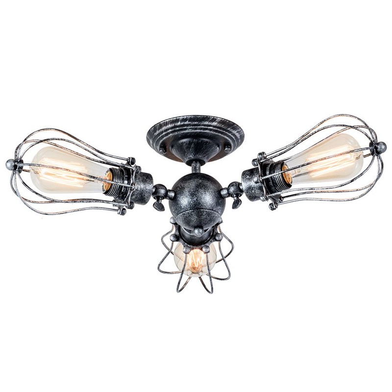 Vintage Ceiling Light Industrial Rotatable Semi-Flush Mount Ceiling Light Metal