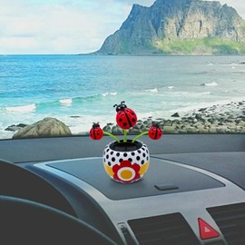 Red Solar Dancing Flower, Cute Power Flower for Car Decoration Swing Flowers, Solar Dashboard Decorations Flower Dancing Decor, Solar Power Kits, Car Dashboard Swinging Doll Car Desktop Home Ornament