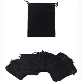 SECALIFE 10 Pcs Jewellery Bags Velvet Jewelry Pouches with Drawstring Jewellery Gift Bags Wedding Party Favors 9cm x 7cm