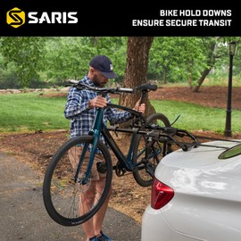 Saris Guardian Trunk 2-Bike Rack - Foldable and Compact, American-Made Steel, Easy Assembly, Secure Bike Transit, Fits Most Sedans, Hatchbacks, Vans for 2 Bikes up to 35 lbs. Each