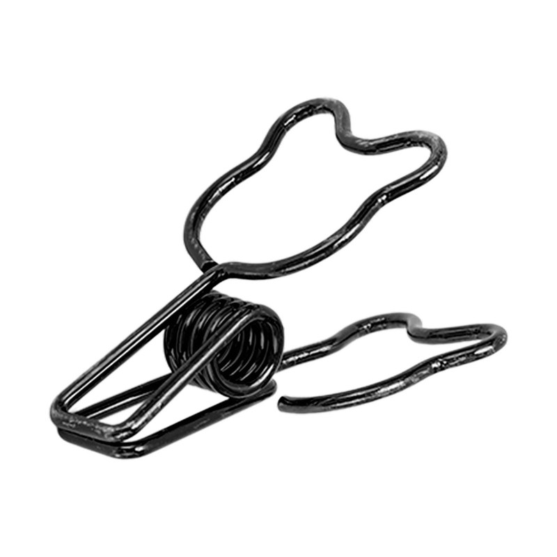 100Pcs Binder Clips Cute Bear Hollow Strong Clamping Force Metal