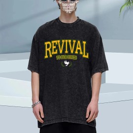Mens Oversized Summer Washed Tee 100% Cotton 5 Colors Chicago WarehouseColor: Dark Gray, Size: L