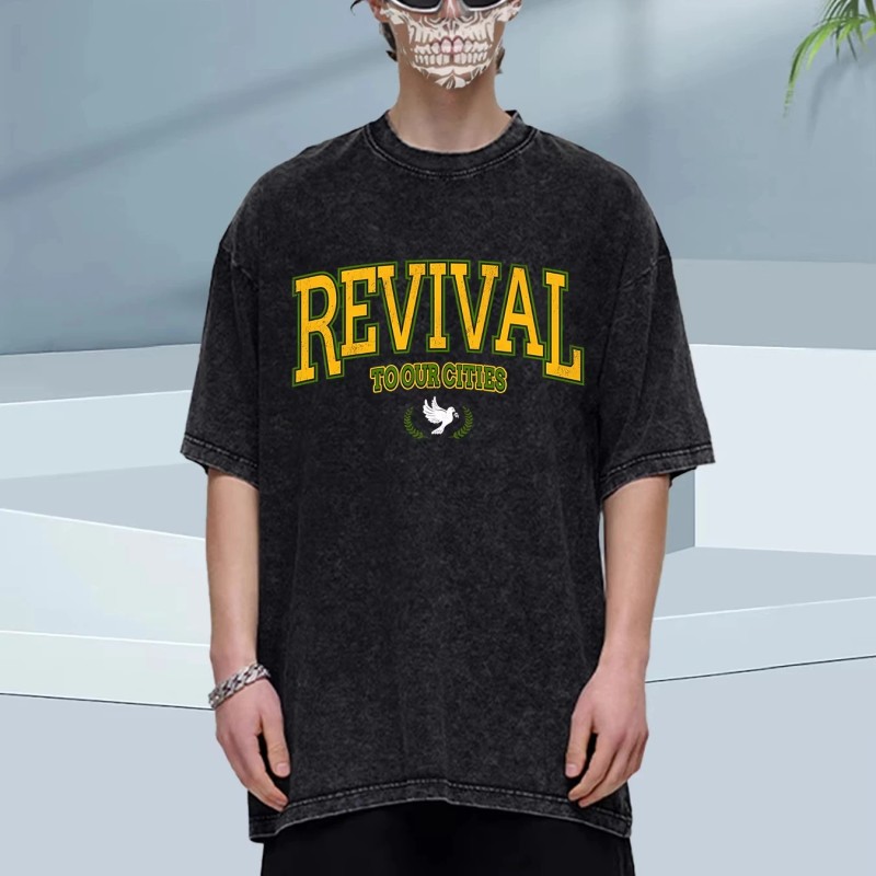 Mens Oversized Summer Washed Tee 100% Cotton 5 Colors Chicago
