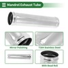 X AUTOHAUX Straight Exhaust Pipe Tube with Bead Roll DIY