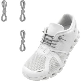 3 pares de Cordones Elásticos delgados para Zapatos Deportivos On Cloud, cordones redondos elásticos de 100 CM x 2,5 mm Set de Remplazo Agujetas Deporte Aire Libre (Gris)
