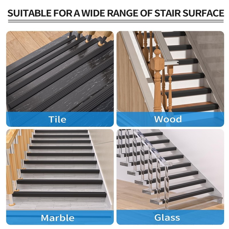Elvone Stair Nosing, Rubber Edging Guard Trim Self Adhesive, Vinyl