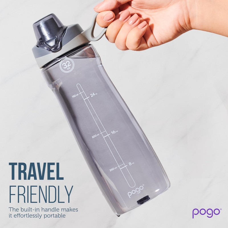Pogo BPA-Free Tritan Plastic Water Bottle with Chug Lid, 40