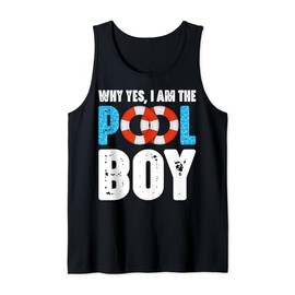 Mens Why Yes I Am The Pool-Boy Funny Swimmer Swimming Tank Top