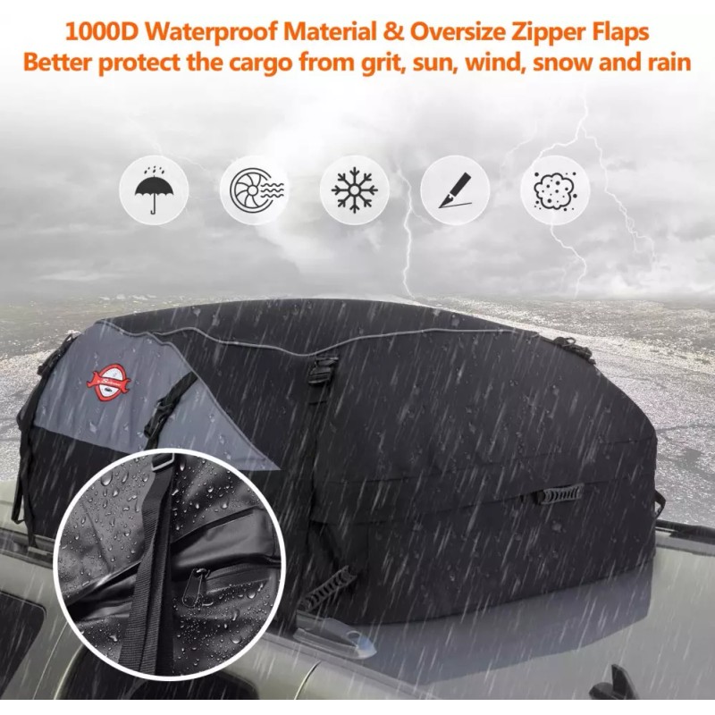 Sailnovo Car Roof Bag Cargo Carrier 20 Cubic Feet Waterproof