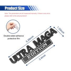 Ultra MAGA Edition Emblem Decal, 3D Raised Full Metal Personality Label, Car Badge with Strong Adhesive, Auto Body Exterior Decoration Embossed Sticker (Black/White)