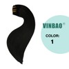 VINBAO Clip-In Real Hair Extensions, Remy Clip Extensions #1 Deep