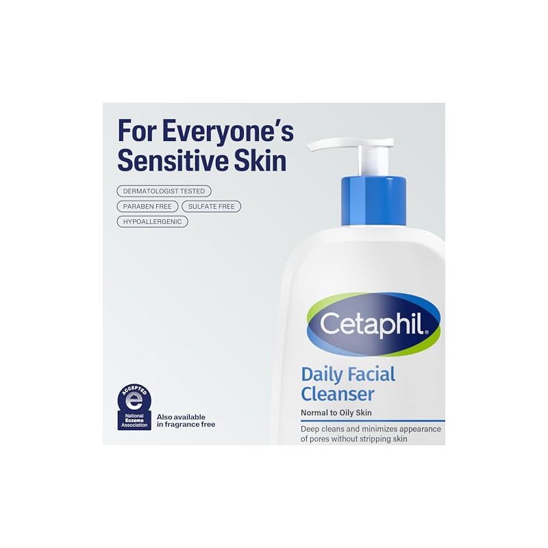 Jabón Facial Cetaphil Limpiador Diario Pieles Sensibles Mixtas Grasas Espuma