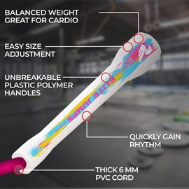 Elite Jumps | 6mm PVC Jump Ropes for Fitness | Indoor/Outdoor Adjustable Boxing Jump Rope w/Unbreakable Handles & Ultra-Durable Non-Kinking PVC | Skipping Rope for Men & Women & Boxer Rope Jump Rope