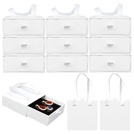 ZSDRTYU Small Gift Boxes, 12 Pack Jewelry Gift Boxes Drawer Jewelry Box Necklace Box, Jewelry Gift Box Necklace Gift Box For Earrings Rings Necklace Bracelet,4 x 4 x 1.7 Inches (White)