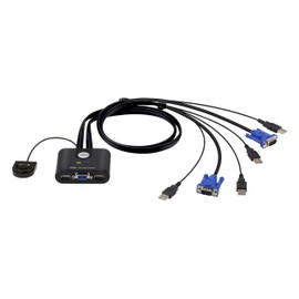 ATEN CS22U 2-Port USB VGA Cable KVM Switch with Remote Port Selector