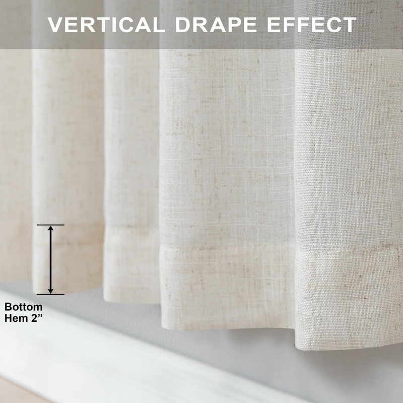 Natural Linen Curtains 54 Inch Length for Master Bedroom 2