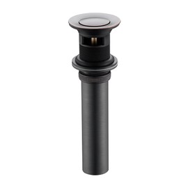 Luxier DS04-TO 1-1/2 in. Brass Bathroom and Vessel Sink Push Pop-Up Drain Stopper with Overflow in Oil Rubbed Bronze