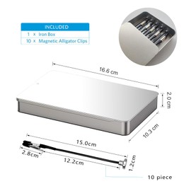 Ruimooto Pack of 10 Third Hand Soldering and 1 Iron Box as Base - Flexible Soldering Aid with Crocodile Clips and Magnetic Base - Ideal for Board Holder, Electronics, Model Making Accessories and