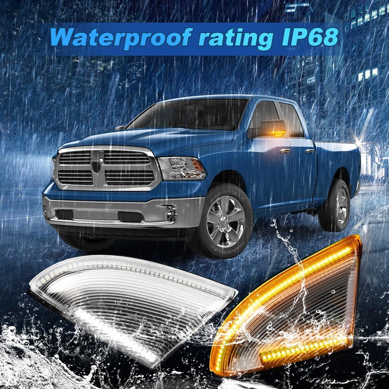 BORDAN LED Ram Side Mirror Turn Signal Puddle Light fit