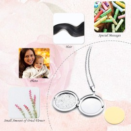 Jovivi Round Photo Locket Necklace That Holds Pictures Locket keepsake Memorial Necklace for Women Girls Jewellery, Mum Mothers Day Keepsake Memorial Gift