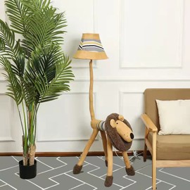 HERBESTBAY Kids Floor Lamp, Brown Lion Creative Design Modern Floor Lamp for Bedroom, 51 Inch Hand-Stitched Toy Standing Lamp for Living Room, Package Come with an E26 LED Bulb (Brown Lion)