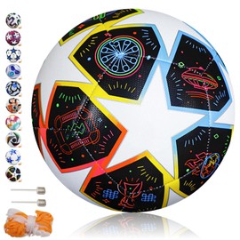 Jesir Balón de fútbol de Entrenamiento Juvenil,tamaño Normal de Partido 5,con Red de Pasador,para niños y Adultos,Soccer Lovers Gift