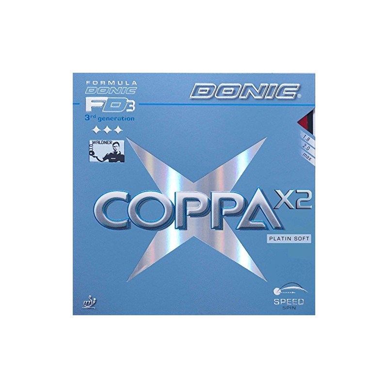 Donic Rubber Coppa X2 Platin Soft, red, 2,0 mm