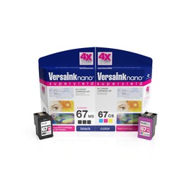 VersaInk-Nano HP 67 MS MICR Black Ink Cartridge for Check Printing Nano 67 CS Tri-Color Ink Cartridge Pack, Cyan