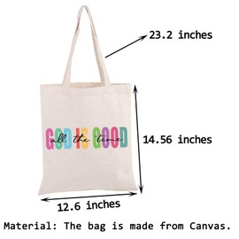 PWHAOO Christian Faith Tote Bag God Is Good All The Time Tote Bag Bible Verse Tote Bag Religious Gift Jesus Lover Gift (GOD IS GOOD TOTE)