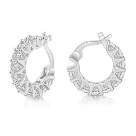 Small Gold Hoop Earrings for Women, Cubic Zirconia Hoop Earrings,Chunky Gold Hoop Earrings